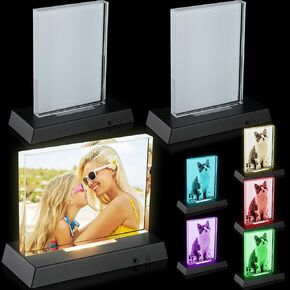Qunclay 3 Sets Sublimation Crystal Frames LED Base,3.9 x 5.9 In,Black in Kuwait