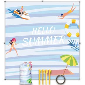 10ft X 9ft Beach Blanket Extra Large Beach Mat Oversized Picnic Blankets Portable Sand Free Waterproof Compact Outdoor Blanket for Travel Camping Hiking Lightweight Quick Drying