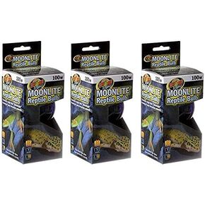 Zoo Med 3 Pack of Moonlite Reptile Terrarium Bulbs, 100 Watts