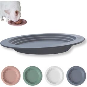 Whisker Friendly Cat Dish for Food, Non-toxic Silicone, Anti Whisker Fatigue, Low Profile, Shallow, Non Slip, Cat Dog Kitten Feeding Dish