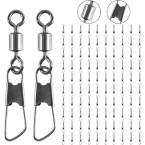 Goture 50/100 Pcs Fishing Barrel Swivels,Premium Barrel Swivels with Snap Connector,Essential Swivels for Barrel Swivels Fishing,Durable and Reliable Fishing Snap Swivels 4lb-70lb