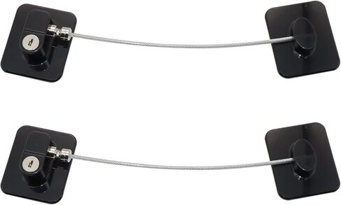 قفل ثلاجة قطعتين مع أقفال خزانة ثلاجة لاصقة قوية مع مفتاح لسلامة الأطفال الرضع لأدراج المطبخ والنوافذ والأبواب والمزيد in Kuwait