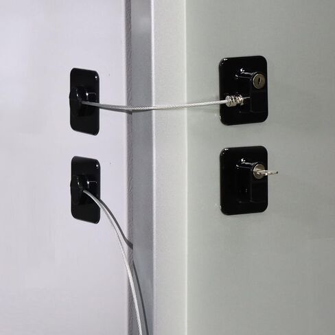 قفل ثلاجة قطعتين مع أقفال خزانة ثلاجة لاصقة قوية مع مفتاح لسلامة الأطفال الرضع لأدراج المطبخ والنوافذ والأبواب والمزيد in Kuwait