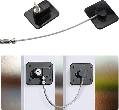 قفل ثلاجة قطعتين مع أقفال خزانة ثلاجة لاصقة قوية مع مفتاح لسلامة الأطفال الرضع لأدراج المطبخ والنوافذ والأبواب والمزيد in Kuwait