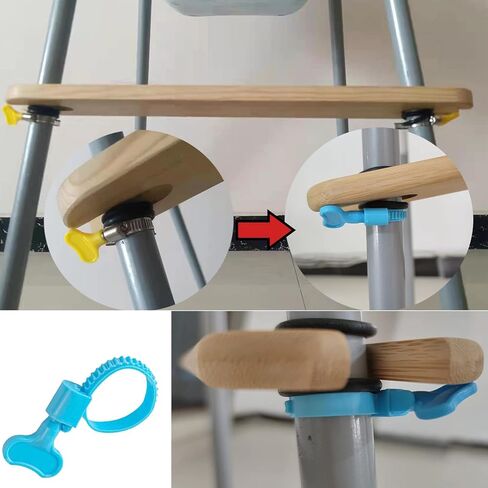 High Chair Footrest, Adjustable Height Non-Slip Natural Bamboo Wood Baby Highchairs Pedal,Foot Rest for High Chair Baby Compatible with IKEA Highchair Accessories (Bamboo) in Saudi Arabia