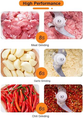 220V Food Processor & 2L Meat Grinder Chopper for for Meat, Vegetables, Fruits and Nuts,4 Bi-Level Blades, Stainless Steel (EU Plug) in Kuwait