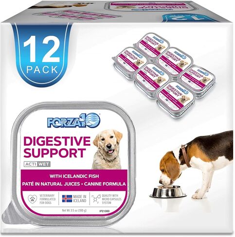 Forza10 Actiwet Canned Intestinal Dog Food, Wet Dog Food Fish Flavor, Gastro Intestinal Dog Food for All Breed and Adult Dogs with Intestinal Disorders, 32 Pack Case of 3.5 Ounce Each in Saudi Arabia