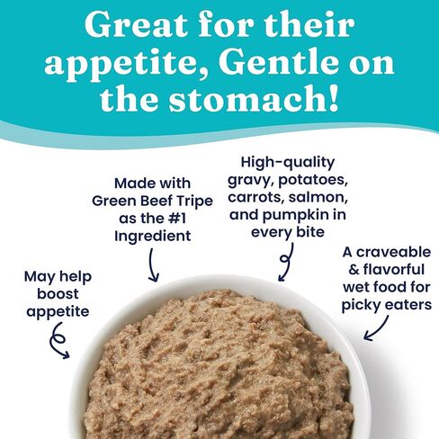 مزيج طعام الكلاب الرطب من البقرة الخضراء الصلبة باللون الذهبي للكبار والكبار من أجل أكلة صعب الإرضاء - إضافات طعام الكلاب المعلبة للخلط مع الطعام - أمعاء لحم البقر للمعدة الحساسة 6 عبوات/علب 13.2 أونصة in Saudi Arabia