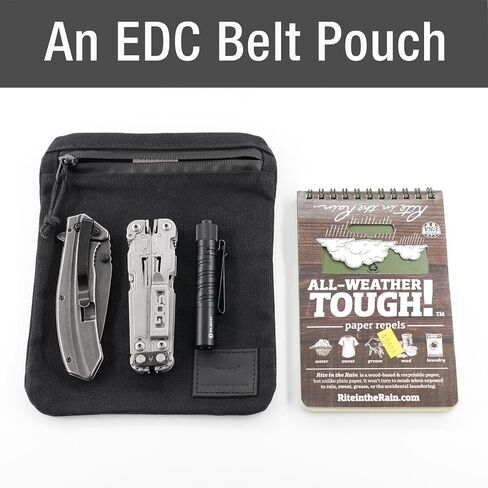حقيبة حزام Tintris للرجال والنساء بسحابات YKK، EDC حزام الحقيبة حقيبة الخصر للمشي لمسافات طويلة، والسفر، في الهواء الطلق، مقاومة للماء، قماش مشمع قوي، أسود، حجم صغير in Saudi Arabia
