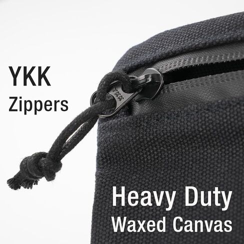 حقيبة حزام Tintris للرجال والنساء بسحابات YKK، EDC حزام الحقيبة حقيبة الخصر للمشي لمسافات طويلة، والسفر، في الهواء الطلق، مقاومة للماء، قماش مشمع قوي، أسود، حجم صغير in Saudi Arabia
