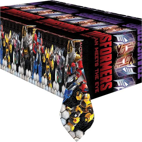 Treasures Gifted Officially Licensed Transformers Tablecloth - Pack of 1 Transformers Table Cloth for Birthday 54 x 108 Inches - Transformers Birthday Party Supplies - Transformers Tablecloth in Saudi Arabia