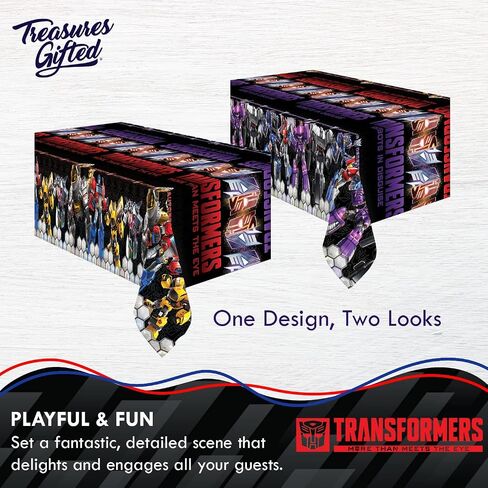 Treasures Gifted Officially Licensed Transformers Tablecloth - Pack of 1 Transformers Table Cloth for Birthday 54 x 108 Inches - Transformers Birthday Party Supplies - Transformers Tablecloth in Saudi Arabia
