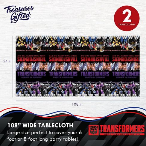Treasures Gifted Officially Licensed Transformers Tablecloth - Pack of 1 Transformers Table Cloth for Birthday 54 x 108 Inches - Transformers Birthday Party Supplies - Transformers Tablecloth in Saudi Arabia