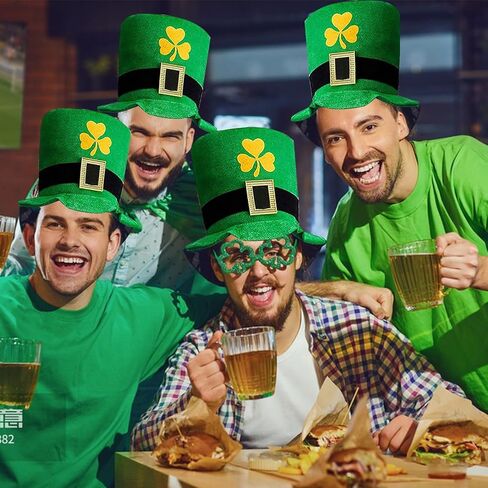 iGeeKid 2 قطعة قبعات يوم القديس باتريك الخضراء القبعات الأيرلندية قبعات سانت باتريك للحفلات التنكرية للرجال والنساء in Kuwait