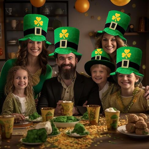 iGeeKid 2 قطعة قبعات يوم القديس باتريك الخضراء القبعات الأيرلندية قبعات سانت باتريك للحفلات التنكرية للرجال والنساء in Kuwait