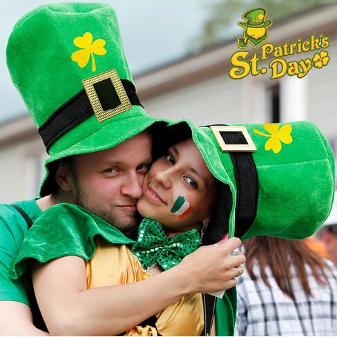 iGeeKid 2 قطعة قبعات يوم القديس باتريك الخضراء القبعات الأيرلندية قبعات سانت باتريك للحفلات التنكرية للرجال والنساء in Kuwait