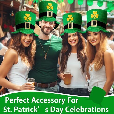 iGeeKid 2 قطعة قبعات يوم القديس باتريك الخضراء القبعات الأيرلندية قبعات سانت باتريك للحفلات التنكرية للرجال والنساء in Kuwait