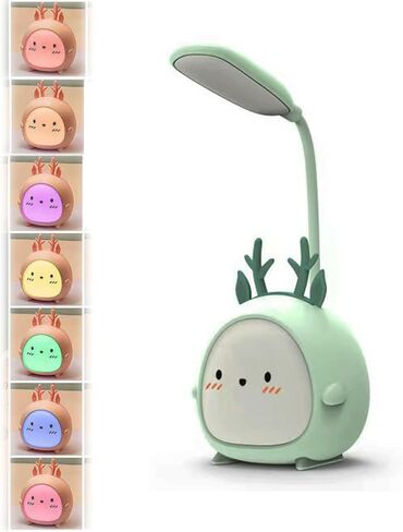 Neioaas Portable LED Deer Table Light, Mini Antelope Deer Night Light, Cute Antelope Deer Foldable USB Rechargeable Reading Light Bedroom Children's Bedside Study (Green Antelope Deer) in Kuwait