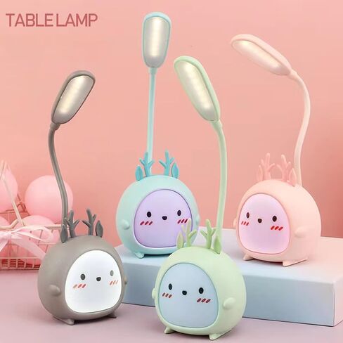 Neioaas Portable LED Deer Table Light, Mini Antelope Deer Night Light, Cute Antelope Deer Foldable USB Rechargeable Reading Light Bedroom Children's Bedside Study (Green Antelope Deer) in Kuwait