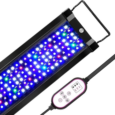 lucare 40W 24-36 Inch Saltwater Aquarium Light with Full Spectrum LED, Exclusive Reef Coral Light Spectrum for Marine Fish Tank，Dimmable Dual Channel for LPS & SPS in Kuwait