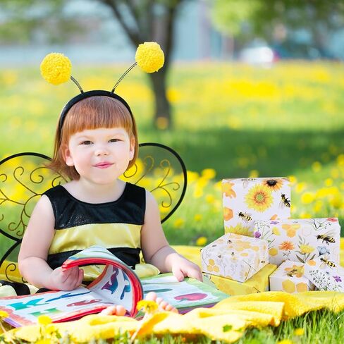 12 Sheets Bee Wrapping Paper 28 * 20 Inches Watercolor Honeybee Honeycomb Sunflower Pattern Gift Wrap Paper for Summer Spring Holidays Baby Shower DIY Craft in Saudi Arabia
