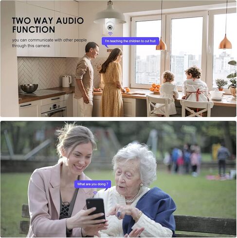 كاميرا أمان داخلية/خارجية، عبوتان، تخزين سحابي مجاني 1080 بكسل مع 2.4 جيجا / 5 جيجا واي فاي، كشف الحركة البشرية بإمالة 360 درجة ورؤية ليلية ملونة في اتجاهين in Kuwait