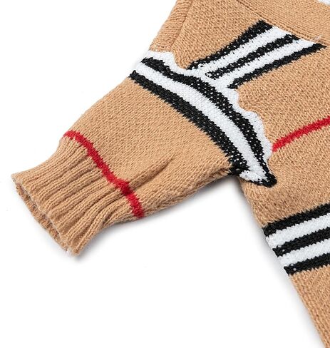 ملابس الحيوانات الأليفة الكلاسيكية المحبوكة للقطط والكلاب سترة شتوية دافئة سترات بأزرار للكلاب المتوسطة الصغيرة (كاكي، كبير) in Kuwait