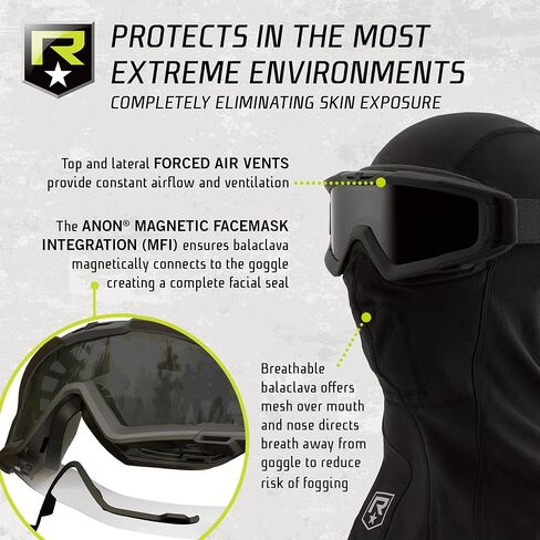 مجموعة ديلوكس من Revision Military SnowHawk - نظام نظارات للطقس البارد مع بالاكلافا، عدسة حرارية قرمزية - نظارات عسكرية مضادة للضباب لحماية العين in Kuwait