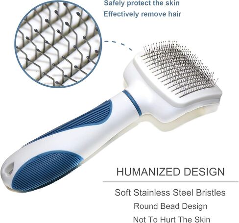 فرشاة تنظيف ذاتية - فرشاة للقطط والكلاب من أجل تساقط الشعر والعناية به بشكل آمن، تزيل بلطف الطبقة السفلية السائبة والشعر المتشابك، فرشاة العناية بالحيوانات الأليفة ذات الشعر الطويل والقصير in Kuwait