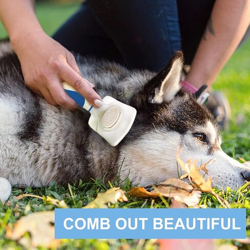 فرشاة تنظيف ذاتية - فرشاة للقطط والكلاب من أجل تساقط الشعر والعناية به بشكل آمن، تزيل بلطف الطبقة السفلية السائبة والشعر المتشابك، فرشاة العناية بالحيوانات الأليفة ذات الشعر الطويل والقصير in Kuwait