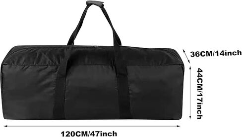 حقيبة كبيرة الحجم بسحاب مقاس 47 بوصة من القماش الخشن للمعدات الثقيلة حقيبة طويلة مقاومة للماء باللون الأسود in Kuwait