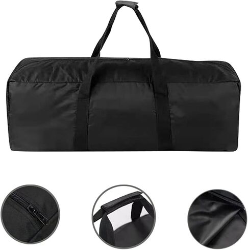 حقيبة كبيرة الحجم بسحاب مقاس 47 بوصة من القماش الخشن للمعدات الثقيلة حقيبة طويلة مقاومة للماء باللون الأسود in Kuwait