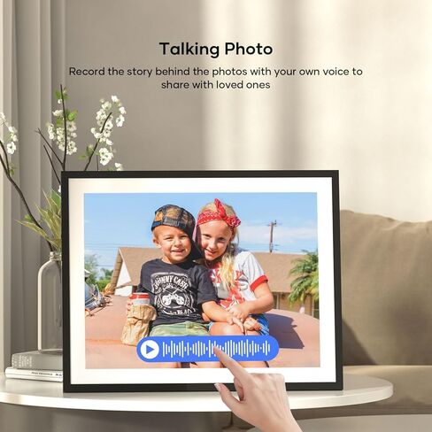 Digital Picture Frame Large 17 Inch Digital Photo Frame Share Pictures via Email Google Photos Web Browser App Electronic Picture Frame Slideshow Free Unlimited Storage Video Picture Frame Mat in Kuwait