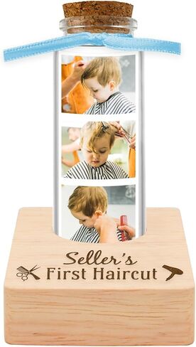First Haircut Curl Keepsake Jar，Personalized First Curl Baby's First Lock of Hair，My First Haircut Keepsake，Custom First Haircut Photo Gift (pink) in Saudi Arabia