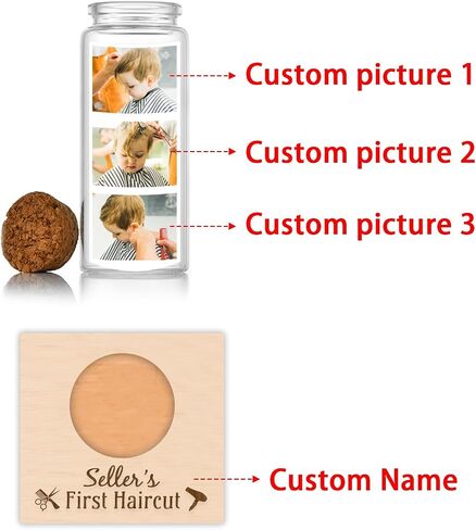 First Haircut Curl Keepsake Jar，Personalized First Curl Baby's First Lock of Hair，My First Haircut Keepsake，Custom First Haircut Photo Gift (pink) in Saudi Arabia