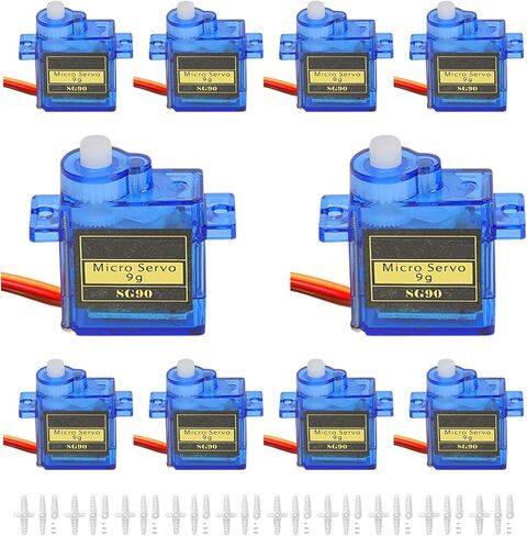 10pcs SG90 9G Micro Servos Mini SG90 Servo Motor Kit for RC Robot Arm Helicopter Airplane Car Boat Automation Control DIY Projects, Control Angle 180° in Saudi Arabia