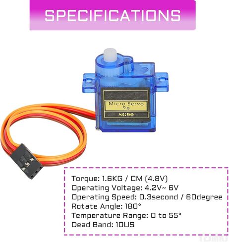 10pcs SG90 9G Micro Servos Mini SG90 Servo Motor Kit for RC Robot Arm Helicopter Airplane Car Boat Automation Control DIY Projects, Control Angle 180° in Saudi Arabia