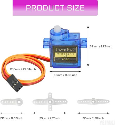 10pcs SG90 9G Micro Servos Mini SG90 Servo Motor Kit for RC Robot Arm Helicopter Airplane Car Boat Automation Control DIY Projects, Control Angle 180° in Saudi Arabia