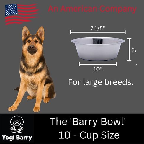 YOGI BARRY Stainless Steel Metal Dog Bowl | 3 Cup | Set of 2 | Silicone Non-Skid Base | Heavy Duty, Rust Resistant Stainless Steel | Cats and Dogs | Dry and Wet Foods | 1 Blue and 1 Black Bottom in Saudi Arabia