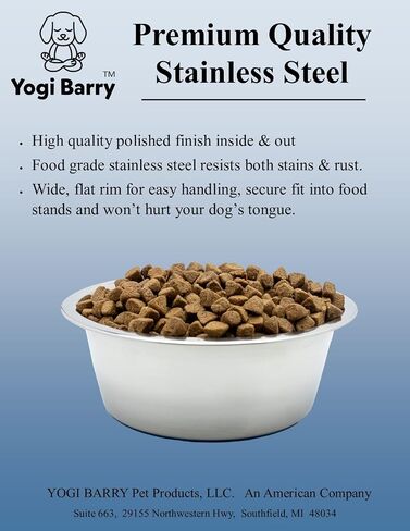 YOGI BARRY Stainless Steel Metal Dog Bowl | 3 Cup | Set of 2 | Silicone Non-Skid Base | Heavy Duty, Rust Resistant Stainless Steel | Cats and Dogs | Dry and Wet Foods | 1 Blue and 1 Black Bottom in Saudi Arabia