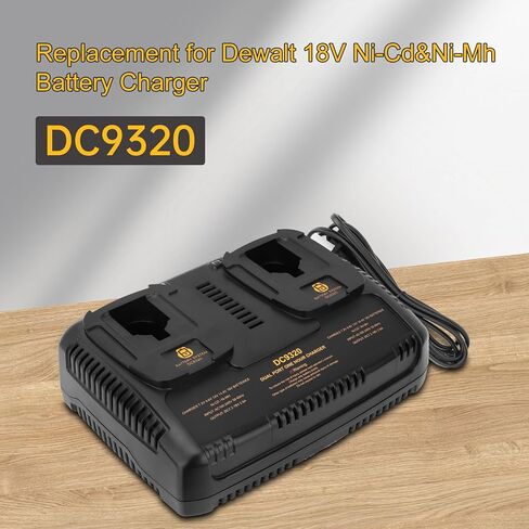 شاحن بطارية مزدوج سريع 7.2 فولت-18 فولت DC9320 متوافق مع بطارية ديوالت 7.2 فولت 9.6 فولت 12 فولت 14.4 فولت 18 فولت DC9096 DC9098 DC9099 DW9099 DW9057 DW9062 DC759 in Kuwait