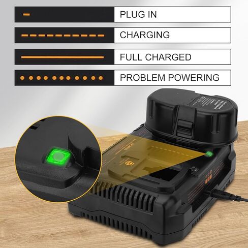 شاحن بطارية مزدوج سريع 7.2 فولت-18 فولت DC9320 متوافق مع بطارية ديوالت 7.2 فولت 9.6 فولت 12 فولت 14.4 فولت 18 فولت DC9096 DC9098 DC9099 DW9099 DW9057 DW9062 DC759 in Kuwait