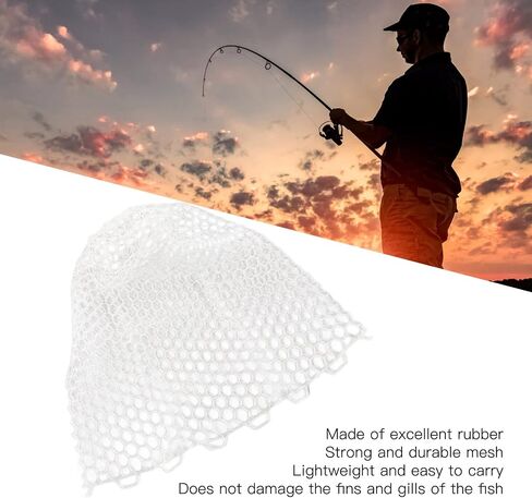 VBESTLIFE 65cm Depth Rubber Replacement Net for Fishing Landing Net in Saudi Arabia
