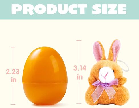 JOYIN 18 Pcs Pre-Filled Easter Eggs with Plush Animal Toys, Egg Filled Keychain for Kids Hunt Goodie Bag Fillers Basket Stuffers and Party Favor in Saudi Arabia