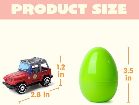 JOYIN 18 Pcs Jumbo Easter Eggs Filled with Die-cast Vehicles, Pull Back City Cars and Trucks Toy Prefilled Egg for Kids Basket Easter Stuffers, Party Favors and Easter Eggs Hunt in Saudi Arabia
