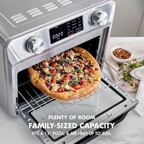 فرن قلي هوائي 9 في 1 من الفولاذ المقاوم للصدأ من GreenPan Bistro، مقلاة خبز غير لاصقة، رف وسلة من الفولاذ المقاوم للصدأ، تسخين سريع، إعدادات مسبقة متعددة الوظائف، مقبض بارد اللمس، خالي من PFAS، صينية فتات سهلة التنظيف in Kuwait