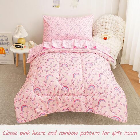 Viviland Butterfly Floral Toddler Comforter Sets, Cute Girls Toddler Bedding Set, Soft Microfiber Purple Toddler Bed Set in Saudi Arabia