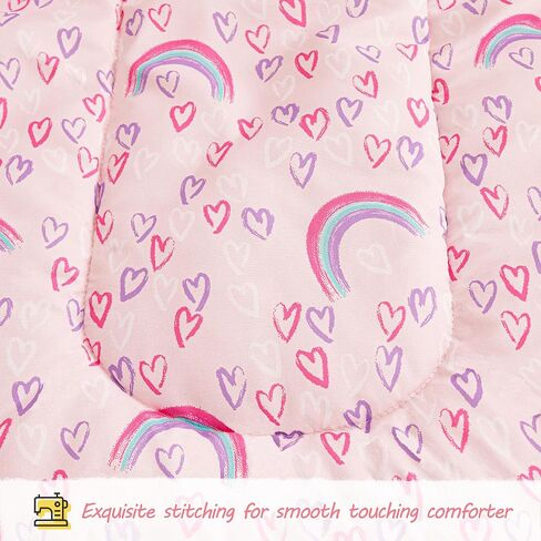 Viviland Butterfly Floral Toddler Comforter Sets, Cute Girls Toddler Bedding Set, Soft Microfiber Purple Toddler Bed Set in Saudi Arabia