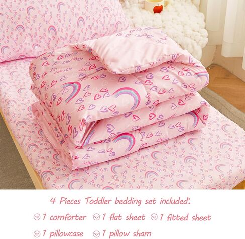 Viviland Butterfly Floral Toddler Comforter Sets, Cute Girls Toddler Bedding Set, Soft Microfiber Purple Toddler Bed Set in Saudi Arabia