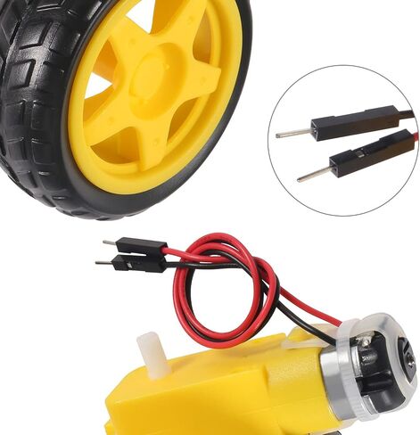 4 مجموعات DC الكهربائية TT Prewired Gear Motor Wheel Kit 3-6V محرك علبة التروس TT ذو العمود المزدوج مع عجلة إطار سيارة بلاستيكية 69 مم لنموذج إطارات سيارات روبوت RC الذكية in Kuwait
